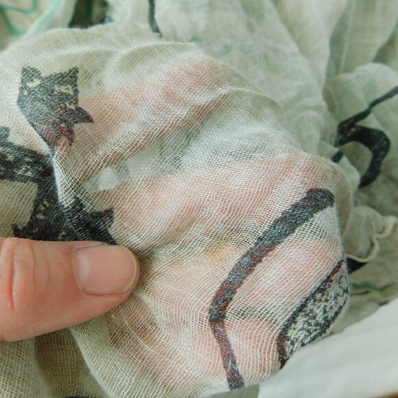 Affliction Live Fast Unisex GIANT Gauze Wrap Scarf 72x60 Beige Multicolor NWT - Picture 12 of 16